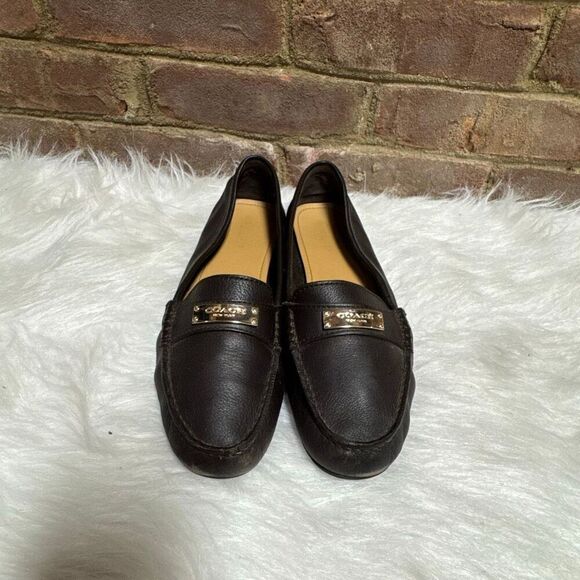 Coach Womens Fredrica Brown Leather Loafers Size 8.5 - Picture 3 of 11